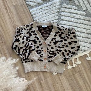 Cozy thick leopard print cardigan